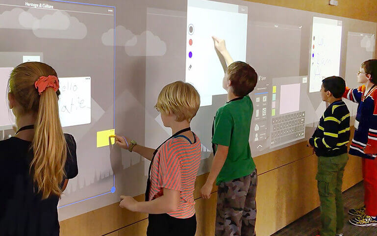 kids using interactive displays